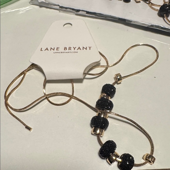 Black Sparkle Beaded Gold Tone Necklace. NWOT  (BR1313/2) - Picture 5 of 8